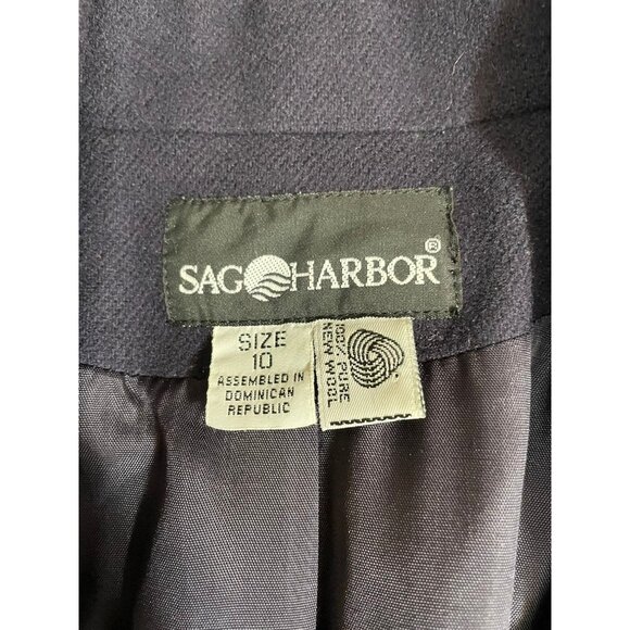 Vintage Sag Harbor Wool Single Button Plum Purple Blazer Jacket Gold Button 10 - Picture 3 of 6